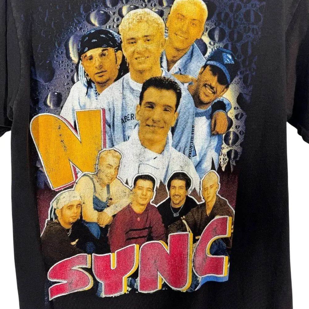 Vintage Nsync Rap Tee Small S Double Sided Graphic Boy Band Faded Grunge - Picture 4 of 7